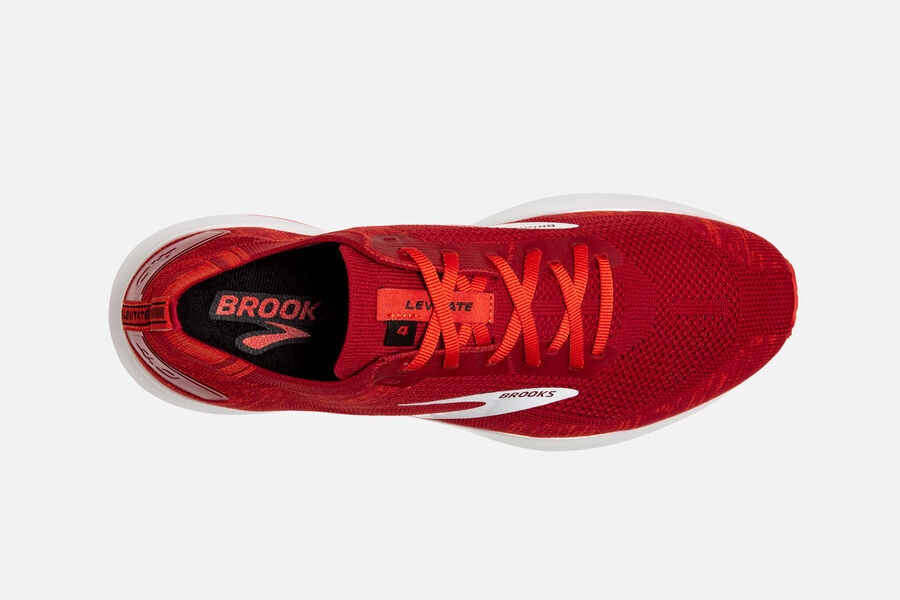 Brooks Running Shoes - Levitate 4 Road Mens - Red/Pink/White - NBW-906835